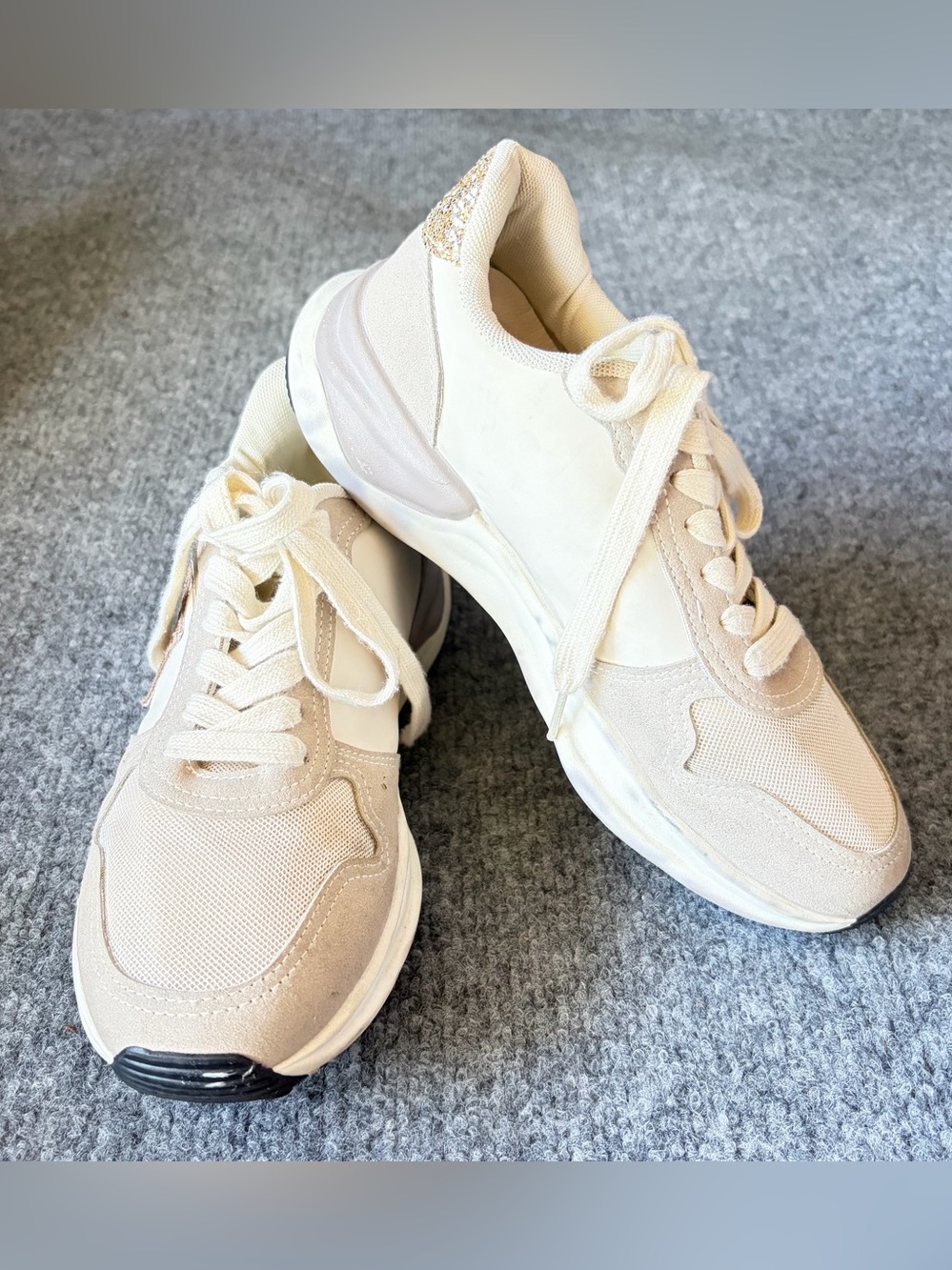Vintage Havana Platform‎ Sneakers Womens 8 Beige Cream Leopard Star VH EST 1954